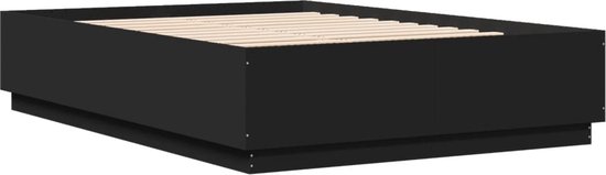 vidaXL-Cadre de lit-bois-travaillé-noir-120x200-cm