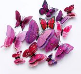 12 Mooie vlinders met magneet voor koelkast etc.
