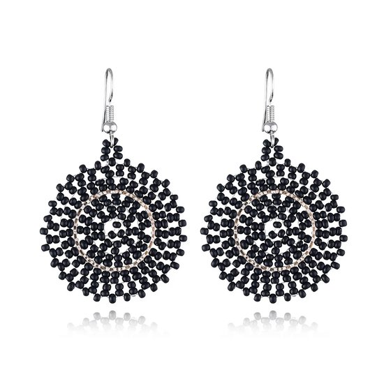 Boucles d'oreilles Circle Carise - Zwart | 5,3 x 3,5 cm | Bijoux/Perles | Mode Favorite