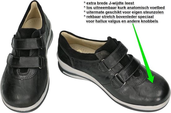 Fidelio Hallux -Dames - zwart - sneakers - maat 39.5