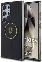 Ferrari IML Back Case (MagSafe Compatible) - Geschikt voor Samsung Galaxy S24 Ultra (S928) - Zwart