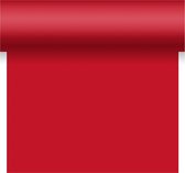 Duni tafelloper - 2x - papier - rood - 480 x 40 cm - Tafellopers/placemats