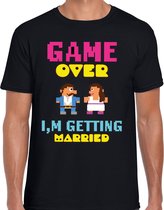 Bellatio Decorations Vrijgezellenfeest T-shirt voor heren - game over - zwart - bruiloft/trouwen S