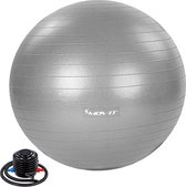 MOVIT® Fitness bal Zilver Ø 55 cm - Inclusief Pomp - Gym Bal - Pilates Bal - Yoga Bal