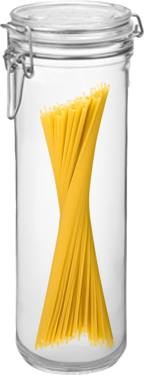 Bormioli Rocco Spaghetti voorraad/weck pot - glas - transparant - 26 x 9 cm - 1,5 L
