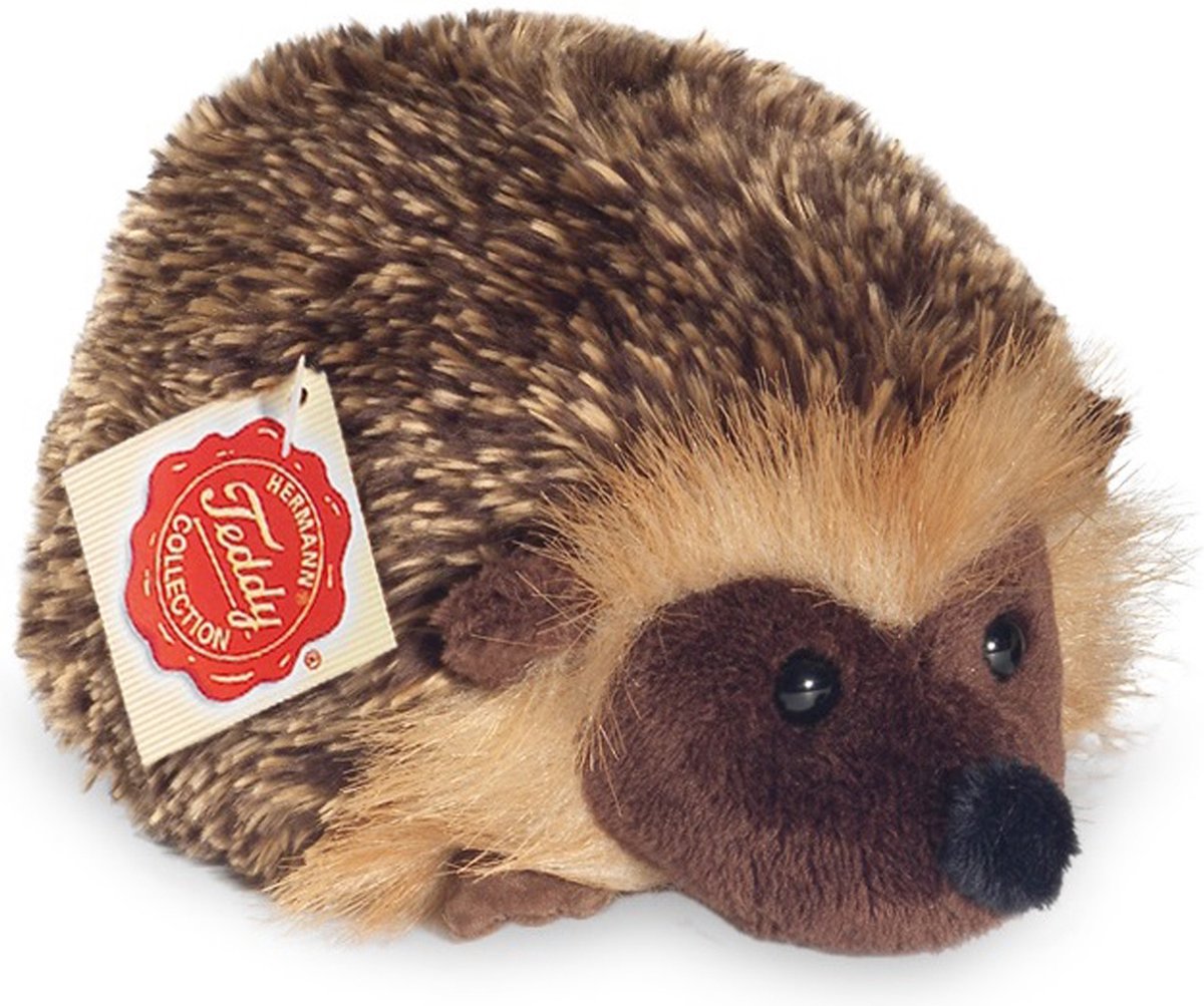 Hermann Teddy Knuffeldier Egel - zachte pluche stof - premium knuffels - bruin - 15 cm - bosdier