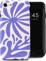 Selencia Hoesje Geschikt voor iPhone SE (2022) / SE (2020) / 8 / 7 / 6s / 6 Hoesje - Selencia Vivid Backcover - Modern Bloom Sapphire Blue