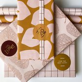 Inpakpapier Moederdag - Hartjes, Roze - inpakpapier met bijpassend cadeaustickers