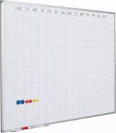 Whiteboard PRO Ingram - Emaille staal - Weekplanner - Maandplanner - Jaarplanner - Magnetisch - Wit - Engels - 90x120cm