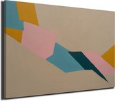 Vormen schilderij - Geometrie schilderij - Muurdecoratie Lijnen - Schilderijen op canvas industrieel - Canvas schilderijen woonkamer - Kantoor accessoires 60x40 cm