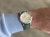 22mm Universal Tropical rubber watch strap Green - Universele Rubber horloge band Groen