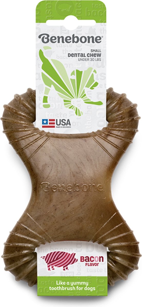 BENEBONE Dental Chew Kauwspeelgoed - Nylon - Baconsmaak - S - 14 x 9 cm - Geschikt voor honden tot 14 kg
