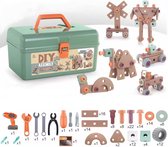 Speelgoed gereedschapskoffer / gereedschap set - 144 delig incl. elektrische boormachine