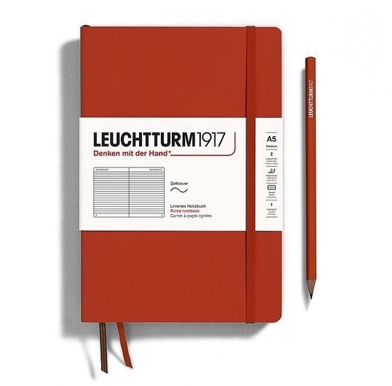Leuchtturm1917 A5 Medium Notitieboek ruled Natural Colours softcover Fox Red - Notebook - 4004117626050