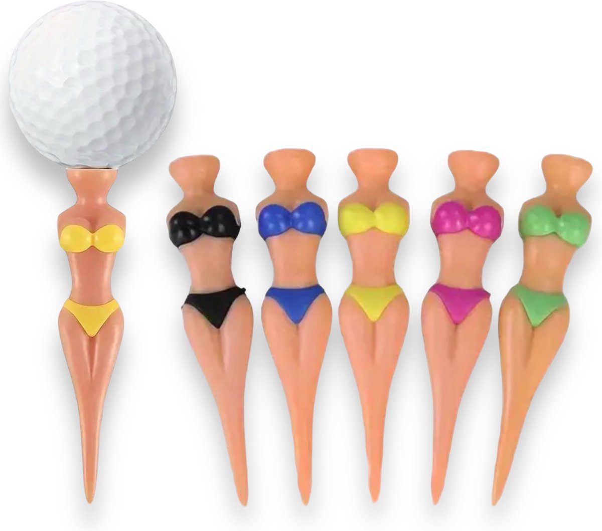 Kleur je Golfsessies Met De Grappige Golftee Set van 6 Stuks