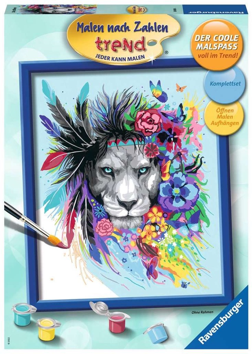 Ravensburger CreArt Boho Lion - Schilderen op nummer voor volwassenen - Hobbypakket — afbeelding 7