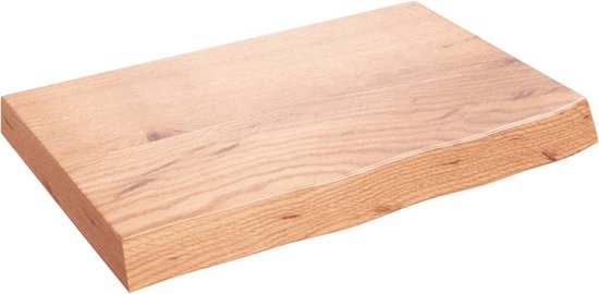 vidaXL Wandschap 100x10x6 cm behandeld massief eikenhout lichtbruin