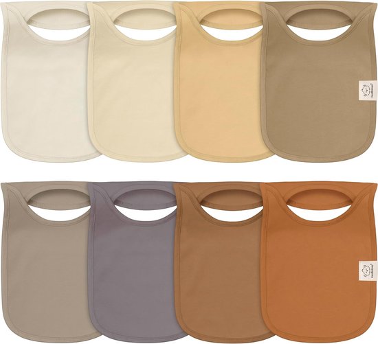 Set de 8 bavoirs bébé pour filles, garçons, bavoirs bébé, bavoirs super absorbants, foulard pour bébé, nouveau-nés, bavoirs en coton biologique, bébé, bavoirs bébé (terre cuite)