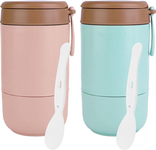 Thermocontainer voor eten, 970 ml, thermokom met deksel, warmhoudcontainer van roestvrij staal met lepel, thermoskan eten, lekvrij, thermolunchbox voor soepen, babypap, pap (lichtblauw Thermocontainer voor eten, 970 ml, thermokom met deksel, warmhoudcontainer van roestvrij staal met lepel, thermoskan eten, lekvrij, thermolunchbox voor soepen, babypap, pap (lichtblauw