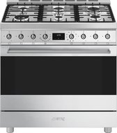 SMEG C9GMXNLK2 - Gasfornuis - 90 cm - RVS - Gasaansluiting: Nederland