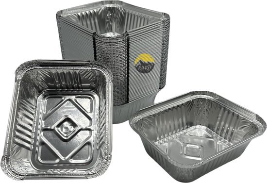 Aluminiumbakje 470 ml ZONDER deksel - 100x - aluminium wegwerpbakjes - aluminiumbakjes - ovenschalen - eten vers/warm bewaren