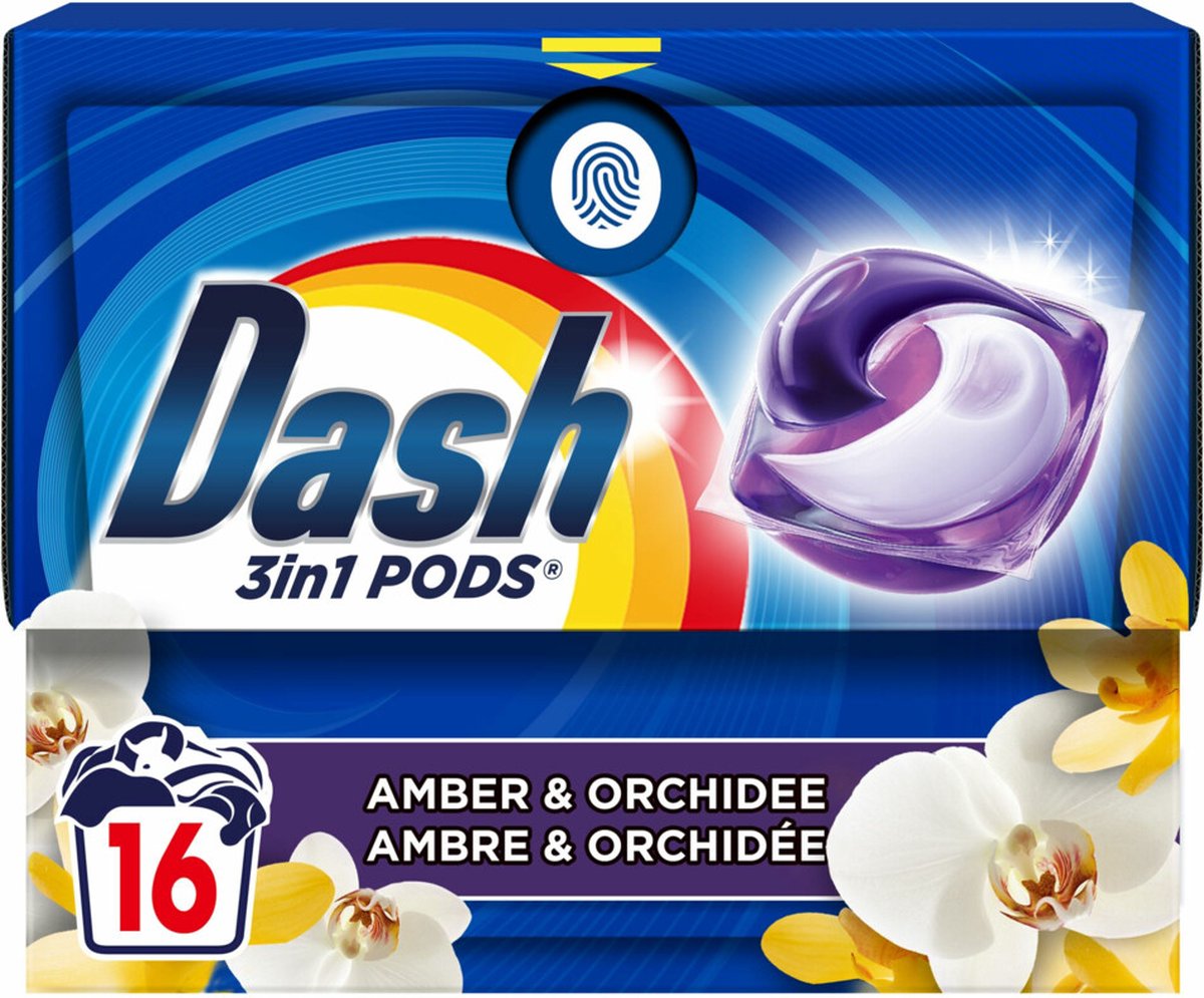 Dash Wasmiddelcapsules 3in1 Pods Amber & Orchidee 16 stuks