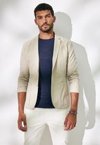 Crispy Fabric Blazer Mannen - Zand - Maat 52