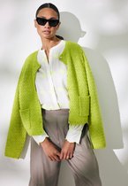 Loose Knit Vest With Fancy Buttons Dames - Medium Green - Maat XS