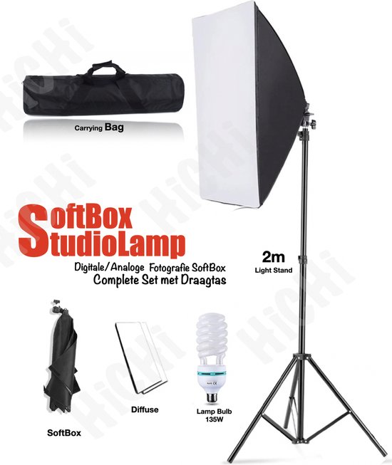 Foto: Fotografie softbox studiolampen studioflitsers foto studio verlichting kit achtergrond support system softbox paraplu tripod stand 210cm fotolamp fotografie softbox statief fotografische lamp continu licht systeem voor foto studio hichi 