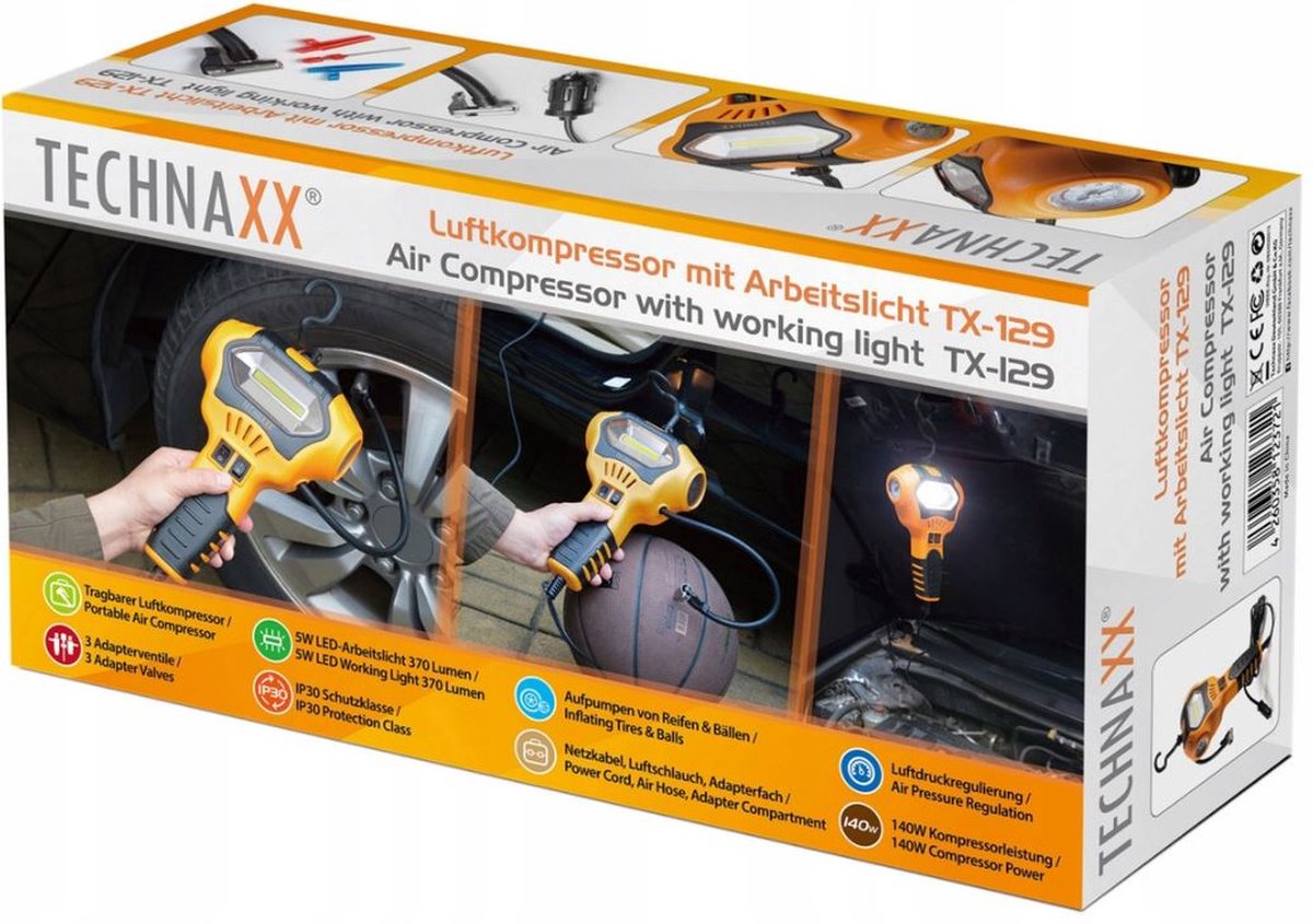 Technaxx - luchtcompressor met werklicht TX-129