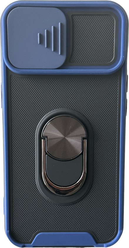Schokbestendig Hoesje Camshield Flash Met Draaibare Ring - Blauw - Telefoonhoesje Geschikt voor: iPhone 13 Pro Max - Geschikt voor Magneet Houders