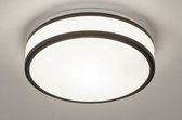Lumidora Plafondlamp 73675 - Plafonniere - RENO - E27 - Zwart - Wit - Kunststof - Buitenlamp - Badkamerlamp - IP44 - ⌀ 29 cm