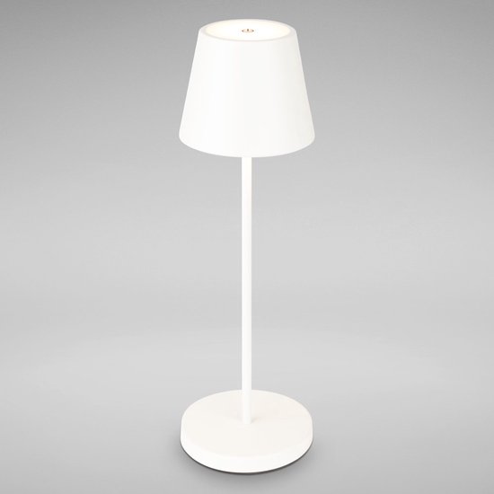 Toga Led - Tafellamp Oplaadbaar – Draadloos en dimbaar – CCT - Warm wit / Daglicht / koud wit - Moderne touch lamp – Nachtlamp Slaapkamer – 37 cm – Wit