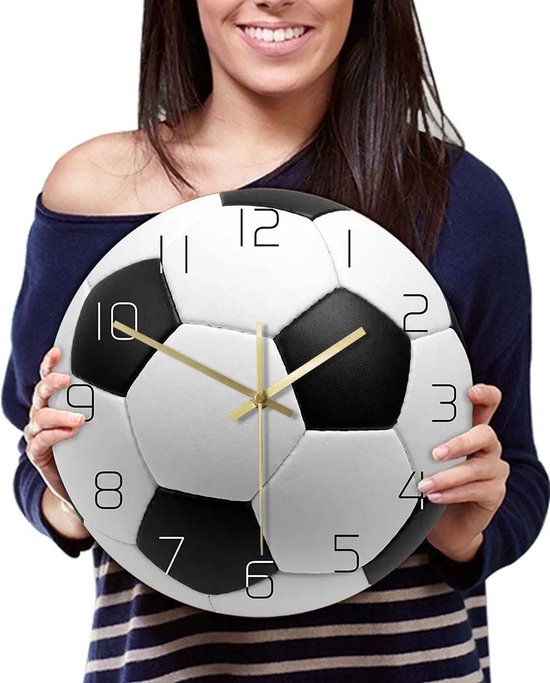 Rootti Ronde Wandklok Duitsland Voetbalpatroon Stille Niet