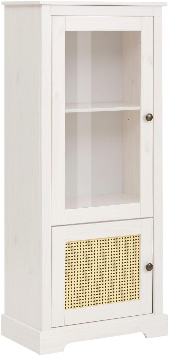 Notio Living Linda-Vitrinekast - 1 Glasdeur - Wit Grenen