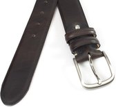JV Belts Bruine heren riem - heren riem - 4 cm breed - Bruin - Echt Leer - Taille: 110cm - Totale lengte riem: 125cm
