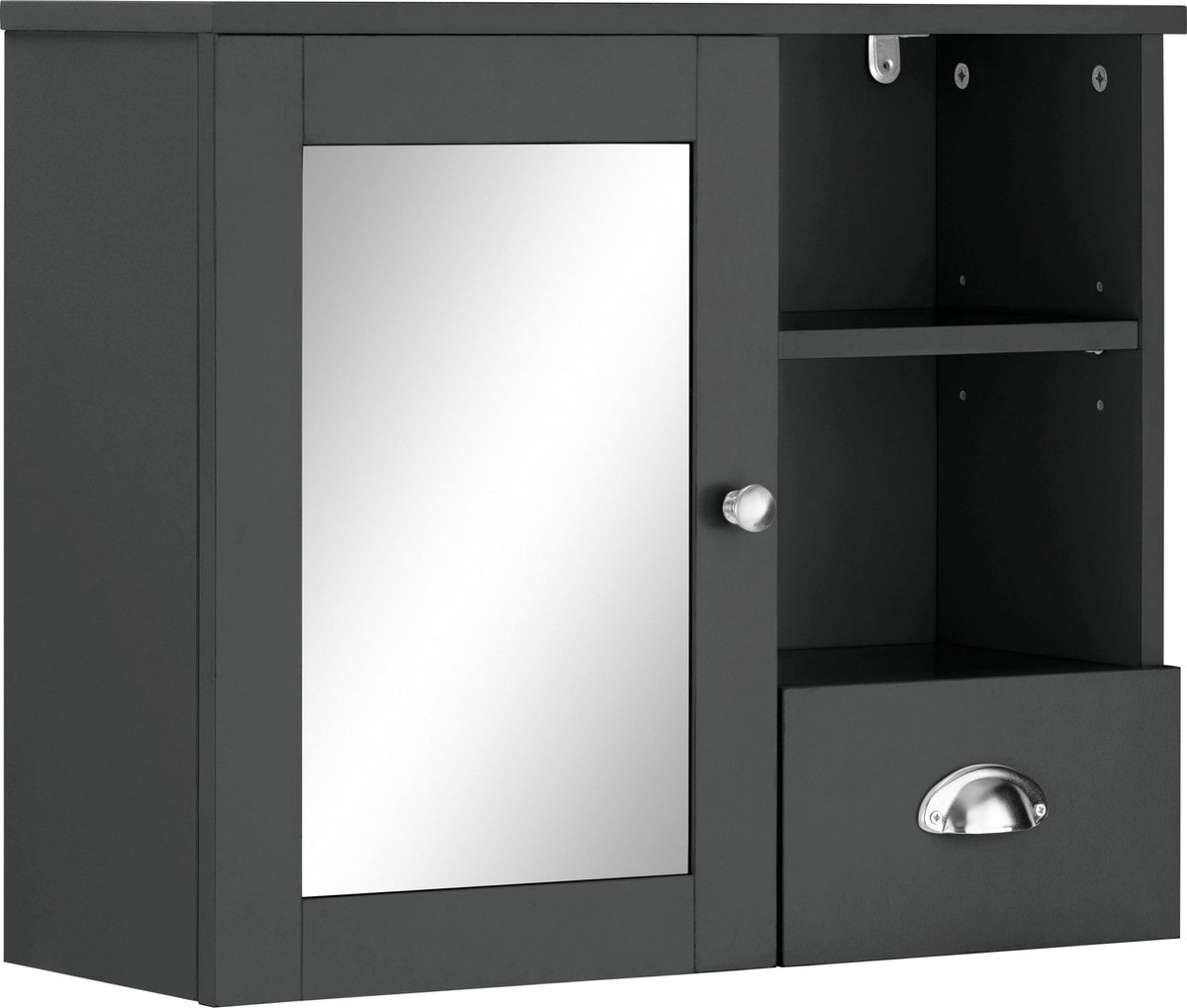 Kira-Kast - Spiegel/Deur/Lade - Grijs
