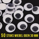 Allernieuwste.nl® 50 Stuks Wiebelogen 30 mm - Bewegende Zelfklevende Wiebel Oogjes 3 cm - Creatieve Knutsel Ogen 30 mm