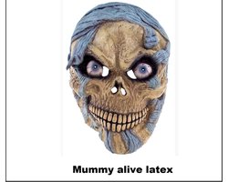 Masker Mummy Alive latex - Griezel Creepy horror halloween festival spooktocht thema feest festival Mummie