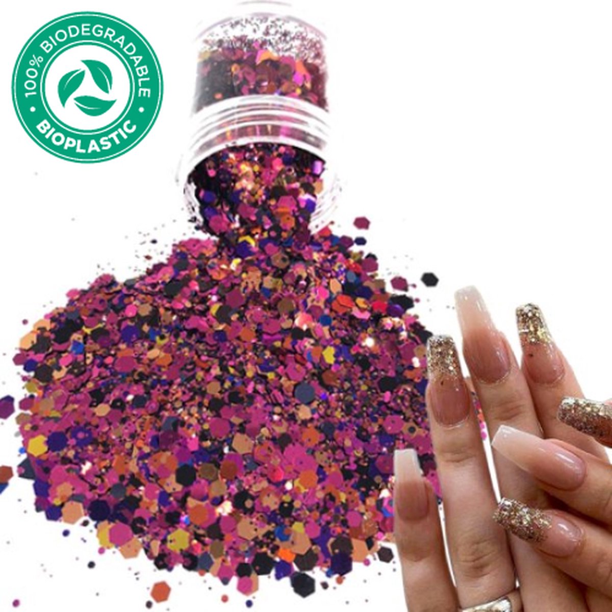 Goedkoopste Chunky Glitters (Paars/Donkerblauw) [Volume 8g - Festival Glitter Outfit Nagel Decoratie Versiering - Manicure Kunstnagels Nepnagels Acryl Nagels - Kinderen Volwassenen Dames Glitters]