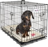 MaxxPet Hondenbench - Bench - Bench voor honden - Hondenbench Opvouwbaar - Incl. Plaid & drinkbakje - 76 x 48 x 53 cm