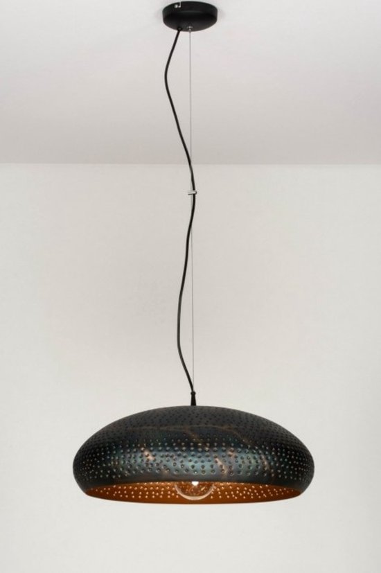 Lumidora Hanglamp 73062 - FORI - E27 - Zwart - Bruin - Koper - Meerkleurig - Metaal - ⌀ 52 cm