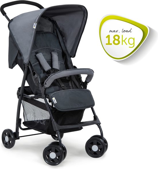 Sport Lichte Buggy, Tot 15 kg, Met Ligfunctie, Klein Inklapbaar, Zonnekap, Grote Mand, Grijs — afbeelding 5