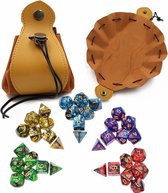 Nereb - Dungeons & Dragons Essentials Kit: 5 Complete Sets van 7 Polydice met Dobbelsteenbakje en -zak - Inclusief Multifunctionele Dobbelsteen Pouch