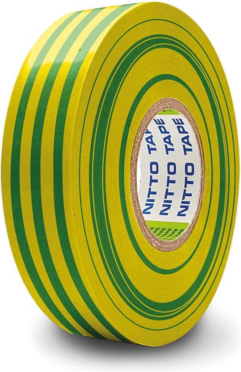 NITTO - ISOLATIETAPE - GEEL-GROEN- 19 mm x 10 m