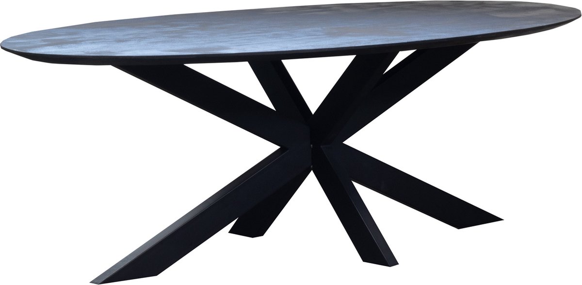 Giga Meubel Eettafel Diamond - Zwart Mangohout - 200x100x78cm