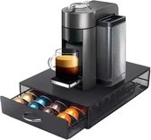 TammaT - Capsule houder - Nespresso - Voor 40 koffie capsules - Cups houder met lade - onder koffiezetapparaat - 39*28*8,5cm - Voor koffiecups -Zwart