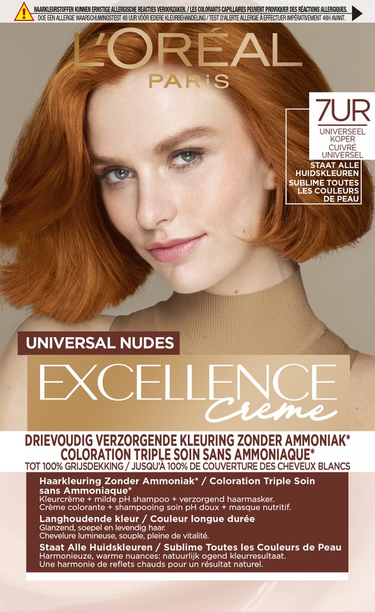 L'Oréal Paris Universal Nudes permanente haarkleuring - 7UR Koperrood
