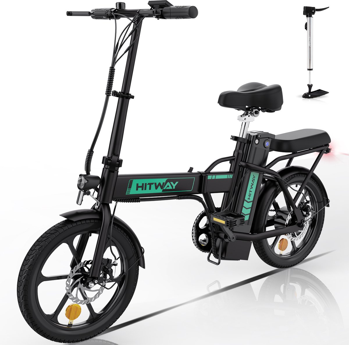 Hitway BK5 Elektrische Fiets | Opvouwbare E-bike | 16 Inch | 250W Motor | Zwart op Prijzenvolger.com