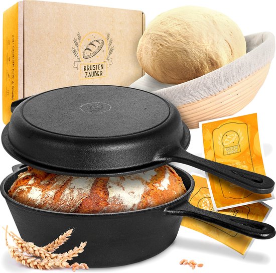 KRUSTENZAUBER Cocotte en fonte avec couvercle - Passe au four [avec